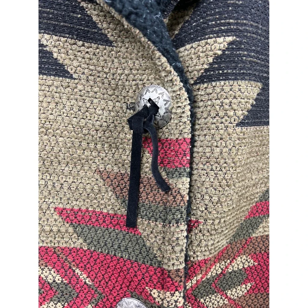 Coldwater Creek Tapestry Jacket Womens 3X Tan Black Southwestern Concho Berber